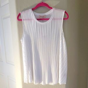PHILOSOPHY Plisse Crew Neck Top In Breaker White - Size: S NEW